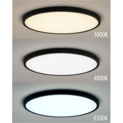 LED Stropní svítidlo LED/24W/230V 3000/4000/6500K pr. 30 cm černá